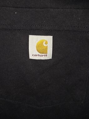 Carhartt Black Pocket T-Shirt with Yellow Logo